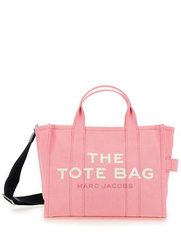 'The Medium Tote Bag' Pink Handbag With Logo On The Front In Cotton Woman - MARC JACOBS - BALAAN 1