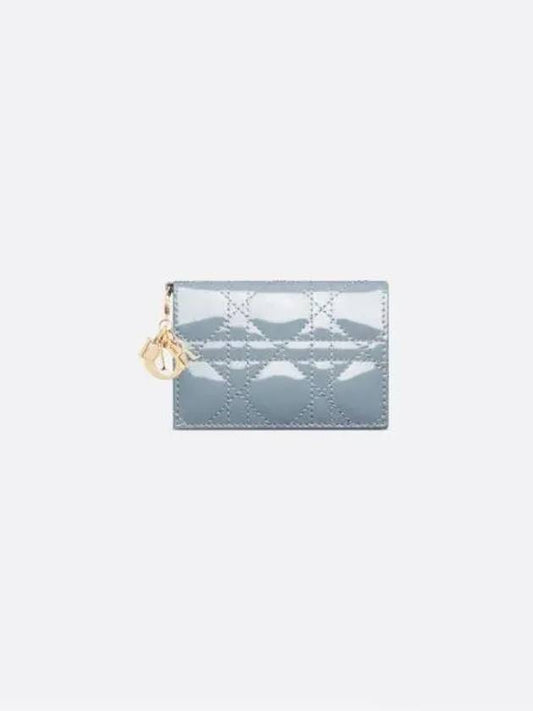 Lady Cannage Patent Flap Card Wallet Cloud Blue - DIOR - BALAAN 2