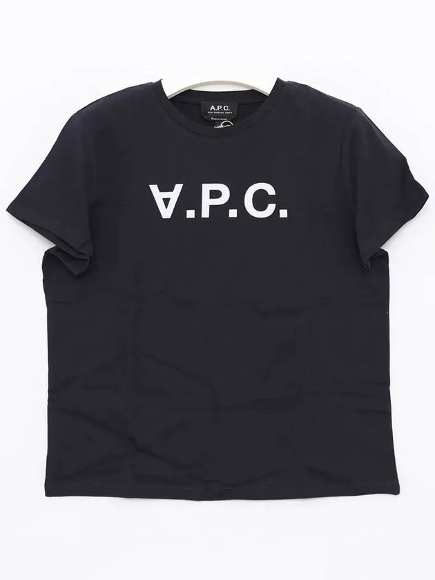 VPC Logo Organic Cotton Short Sleeve T-Shirt Navy - A.P.C. - BALAAN 3