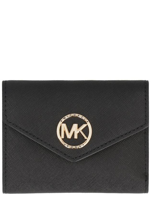 Carmen Medium Saffiano Leather Tri-Fold Half Wallet Black - MICHAEL KORS - BALAAN 2