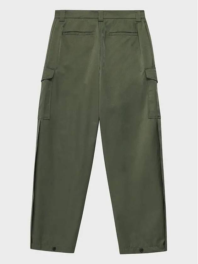 Cotton Pleated Pocket Wide Pants Khaki - NOIRER - BALAAN 4