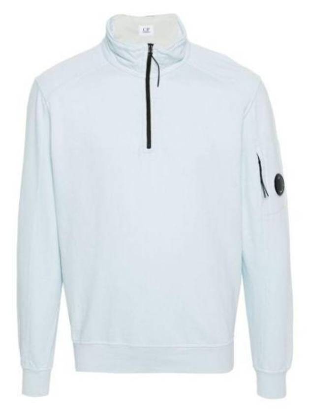 Light Fleece Half Zip-Up Sweatshirt Blue - CP COMPANY - BALAAN 2