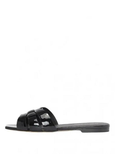 Tribute Flat Mule Patent Leather - SAINT LAURENT - BALAAN 1