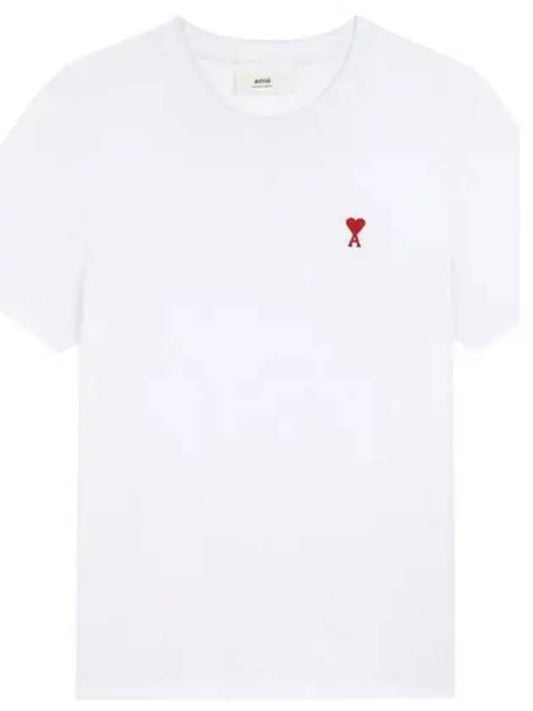 Small Heart Logo Short Sleeve T-Shirt White - AMI - BALAAN 2