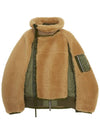 Panelled Teddy Faux Jacket Brown Green - SACAI - BALAAN 2