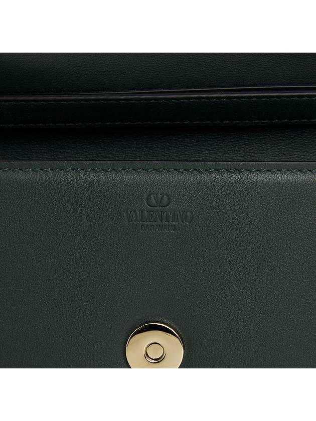 V Logo Signature Leather Shoulder Bag Green - VALENTINO - BALAAN 11