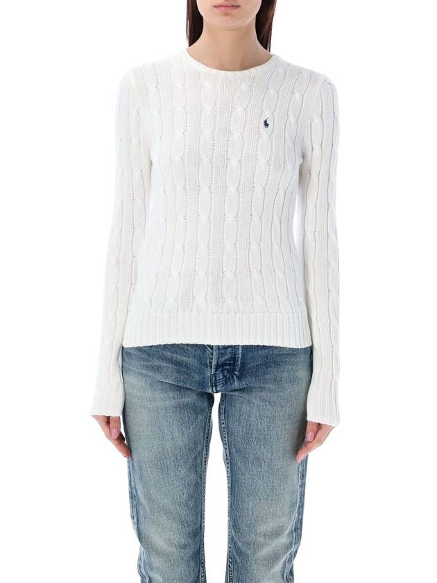 Cable-knit cotton crewneck sweater - POLO RALPH LAUREN - BALAAN 1