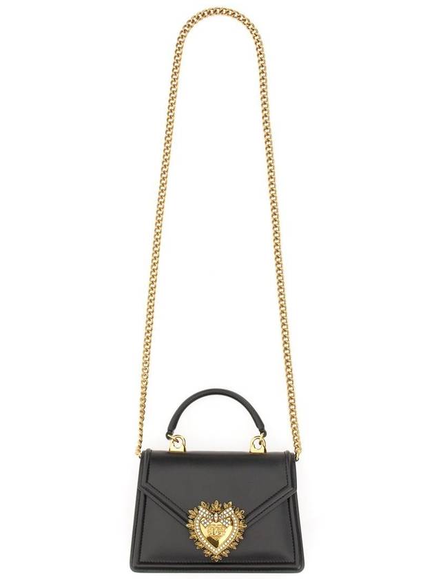 Small Smooth Calfskin Devotion Tote Bag Black - DOLCE&GABBANA - BALAAN 5