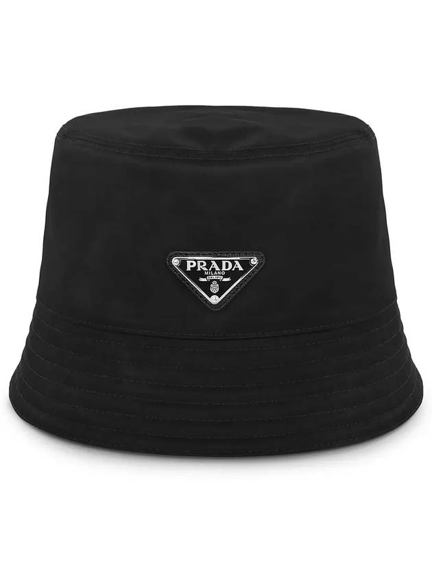 Re-Nylon Triangle Logo Bucket Hat Black - PRADA - BALAAN 5