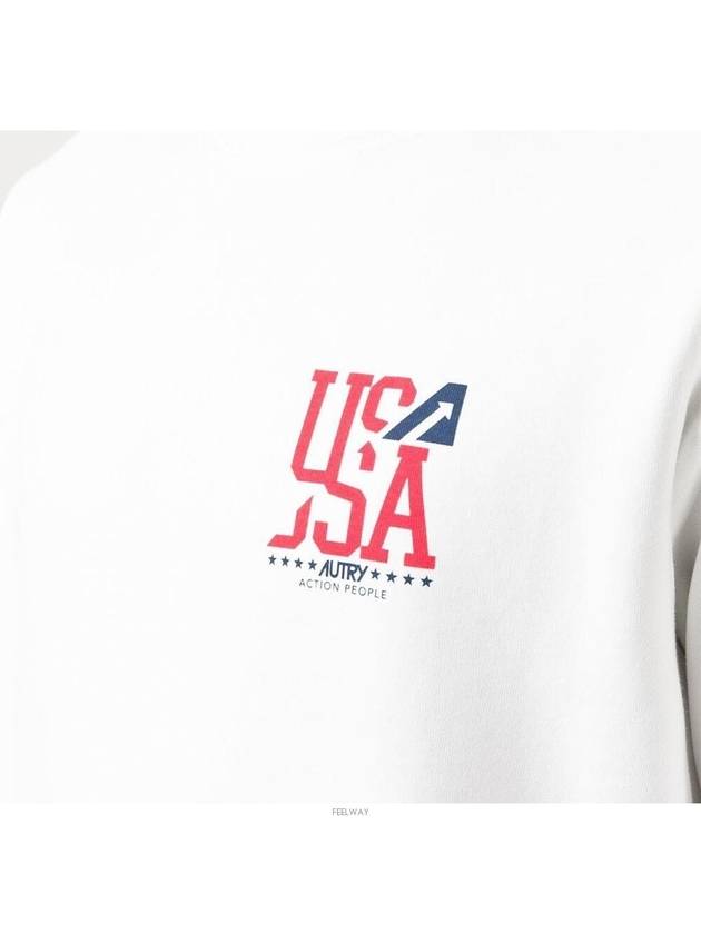 Iconic USA Logo Print Sweatshirt Ivory - AUTRY - BALAAN 5