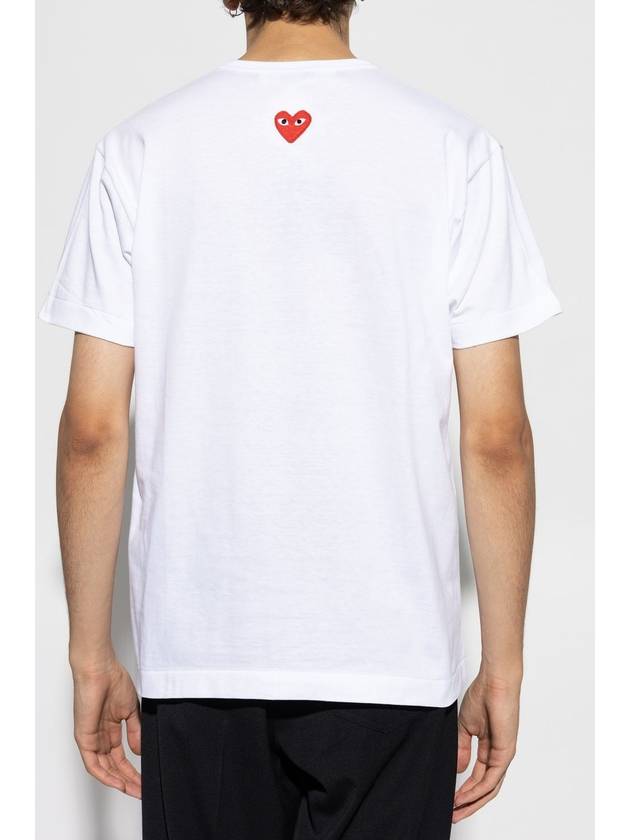 Heart Patch Short Sleeve T Shirt White - COMME DES GARCONS PLAY - BALAAN 8