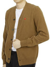 Play Men's Mini Red Heart Wappen Wool Cardigan P1 N080 3 Brown - COMME DES GARCONS - BALAAN 6