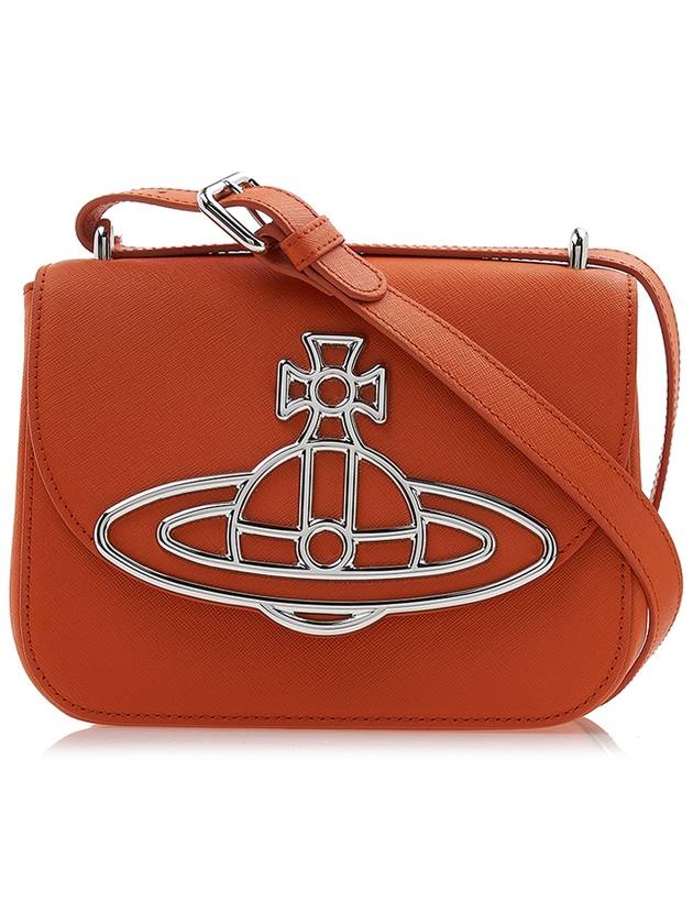 Linda Logo Plaque Saffiano Leather Cross Bag Orange - VIVIENNE WESTWOOD - BALAAN 2