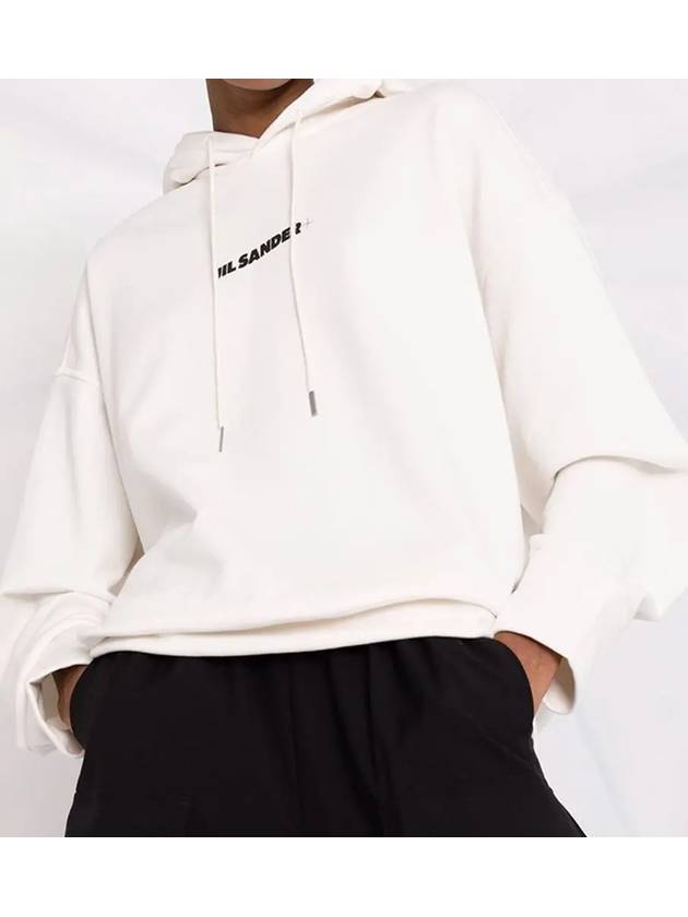 Logo Hooded Top White - JIL SANDER - BALAAN.