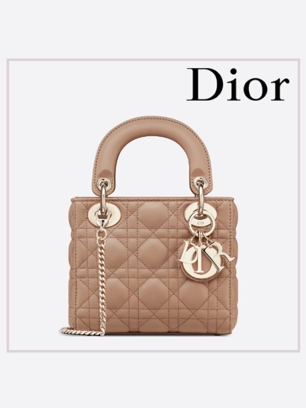 Lady Cannage Lambskin Antique Mini Tote Bag Blush - DIOR - BALAAN 2