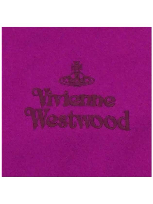 Embroidered Logo Wool Muffler Purple 81030007 G410 - VIVIENNE WESTWOOD - BALAAN 4