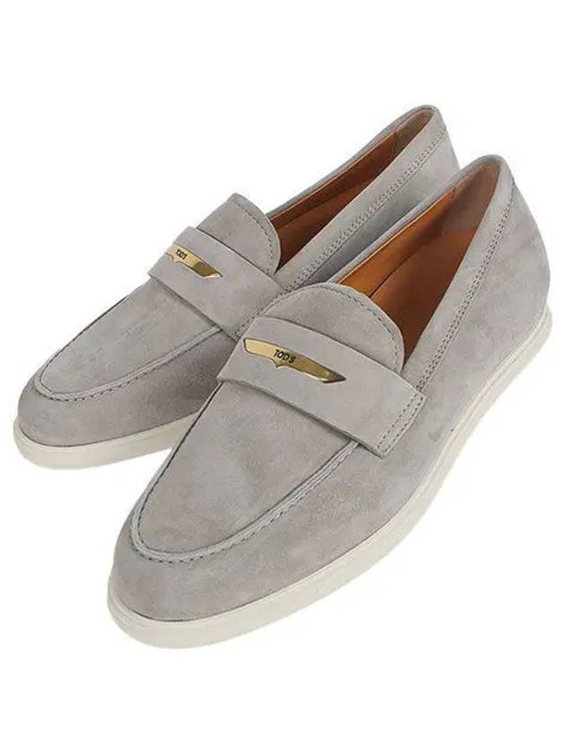 Women's Suede Loafers Grey - TOD'S - BALAAN 2