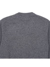 Heart Logo V Neck Cashmere Cardigan Heather Grey - AMI - BALAAN 8