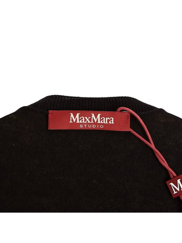 Grolla Ballerina Motif Silk Wool Cardigan Black - MAX MARA - BALAAN 9