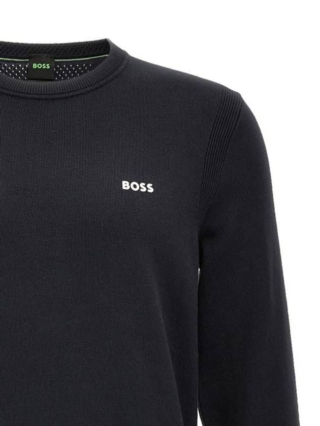 Logo Print Regular Fit Sweatshirt Navy - HUGO BOSS - BALAAN 4