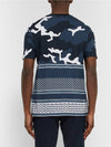 Men's Camo Mix Printing Short Sleeve T-Shirt Navy - NEIL BARRETT - BALAAN 4