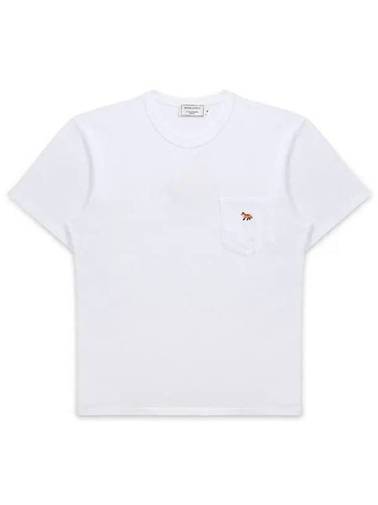 Baby Fox Patch Pocket Short Sleeve T-Shirt White - MAISON KITSUNE - BALAAN 2