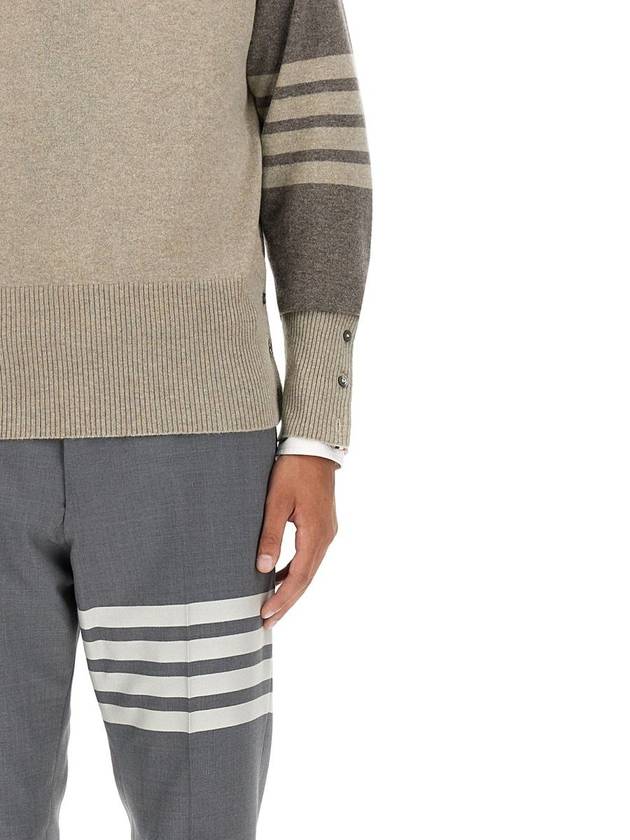 Fun Mix 4 Bar Cashmere Knit Top Beige - THOM BROWNE - BALAAN 4