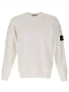 Men's Wappen Patch Cargo Pocket Sweatshirt White - STONE ISLAND - BALAAN 2