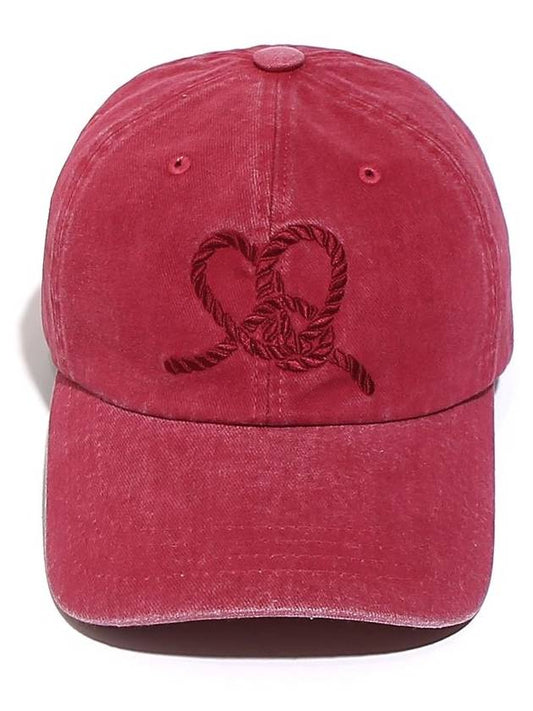 Heart Note Embroidery Ball Cap Red - OGARP - BALAAN 2