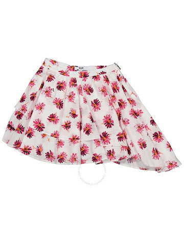 MSGM Girls Floral Print Asymmetric Cotton Skirt, Size 14 - MSGM - BALAAN 1