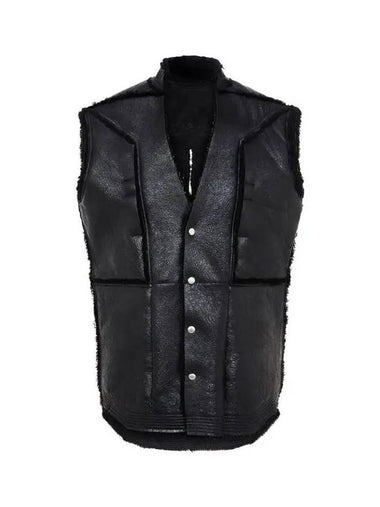 MEN Snap Button Mustang Vest Black - RICK OWENS - BALAAN 1