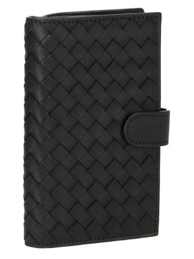 Intrecciato Weaving Nappa Leather Half Wallet Black - BOTTEGA VENETA - BALAAN 2