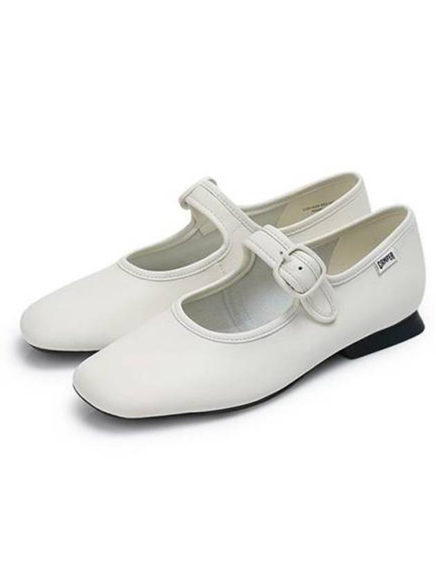 Casi Myra Leather Mary Jane Flat Shoes White - CAMPER - BALAAN 2