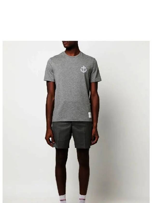 Midweight Jersey Anchor Short Sleeve T-Shirt Light Grey - THOM BROWNE - BALAAN 3