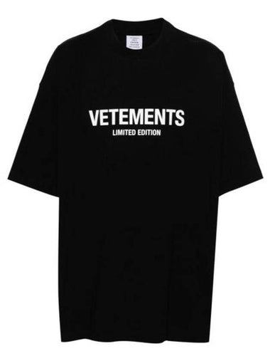 Logo Print Short Sleeve T-Shirt Black - VETEMENTS - BALAAN 1