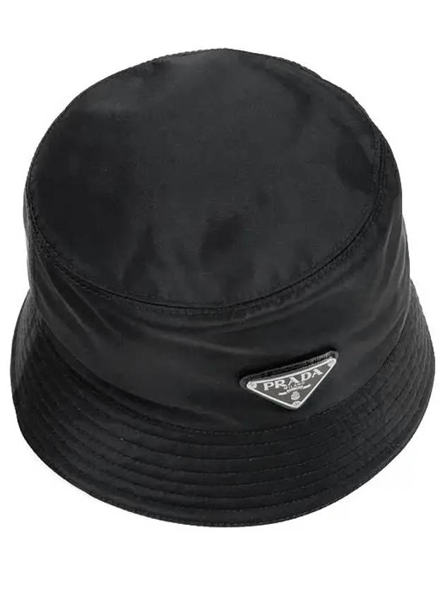 Triangle Logo Re-nylon Bucket Hat Black - PRADA - BALAAN 4