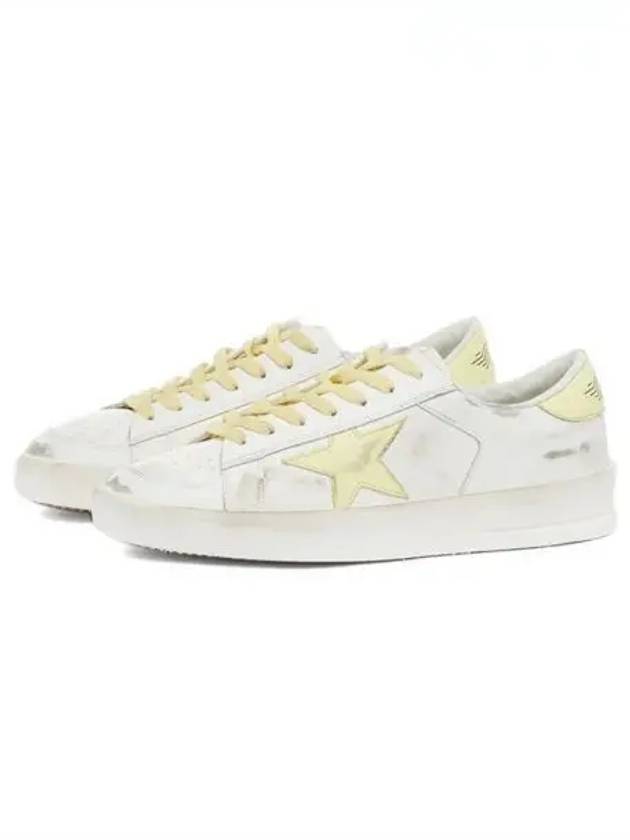 Men's Stardan Leather Yellow Tab Low Top Sneakers White - GOLDEN GOOSE - BALAAN 2