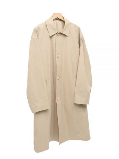 FINX HARD TWIST GABARDINE SOUTIEN COLLAR COAT A23SC01FB BEIGE CHAMBRAY - AURALEE - BALAAN 1