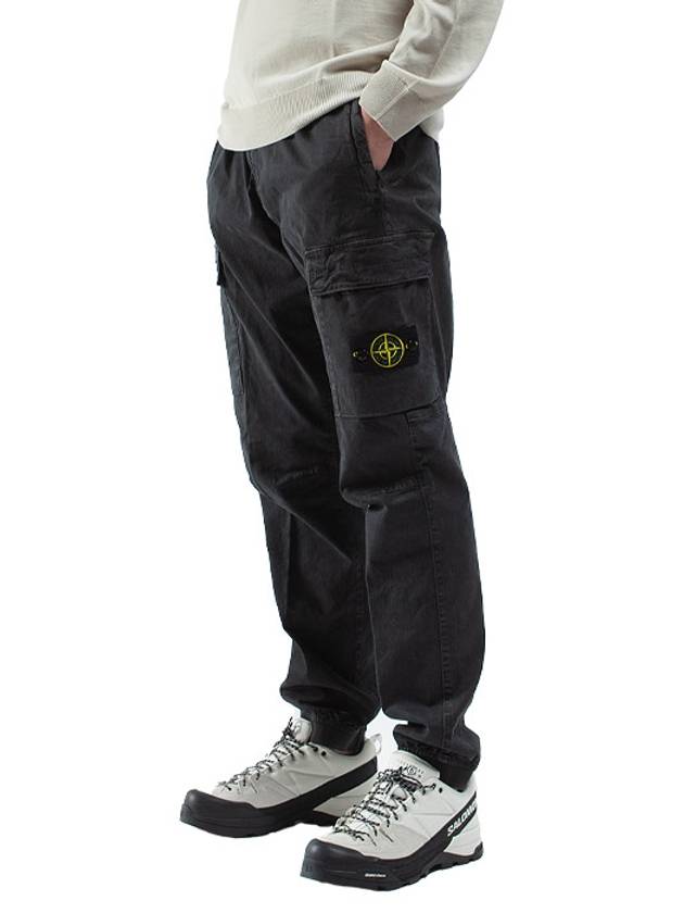 Stretch Cotton Cargo Straight Pants Grey - STONE ISLAND - BALAAN 2