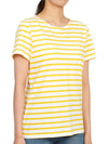 Etrille Striped Short Sleeve T-Shirt White Yellow - SAINT JAMES - BALAAN 4