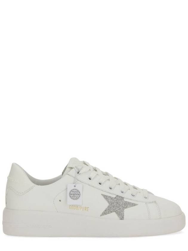 Pure Star Glitter Silver Low Top Sneakers White - GOLDEN GOOSE - BALAAN 3