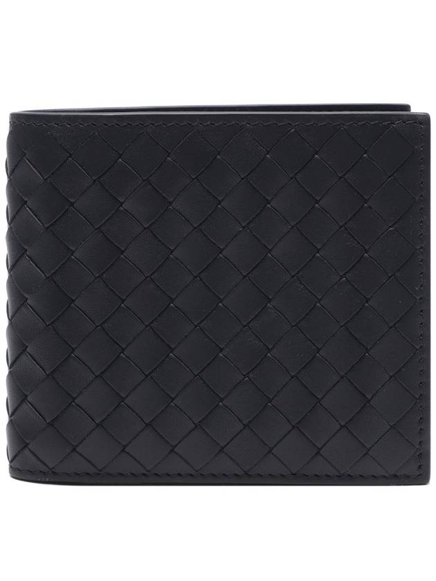 Intrecciato Calf Leather Half Wallet Black - BOTTEGA VENETA - BALAAN 3