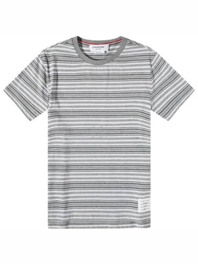 Men's Striped Midweight Jersey Short Sleeve T-Shirt Grey - THOM BROWNE - BALAAN 2