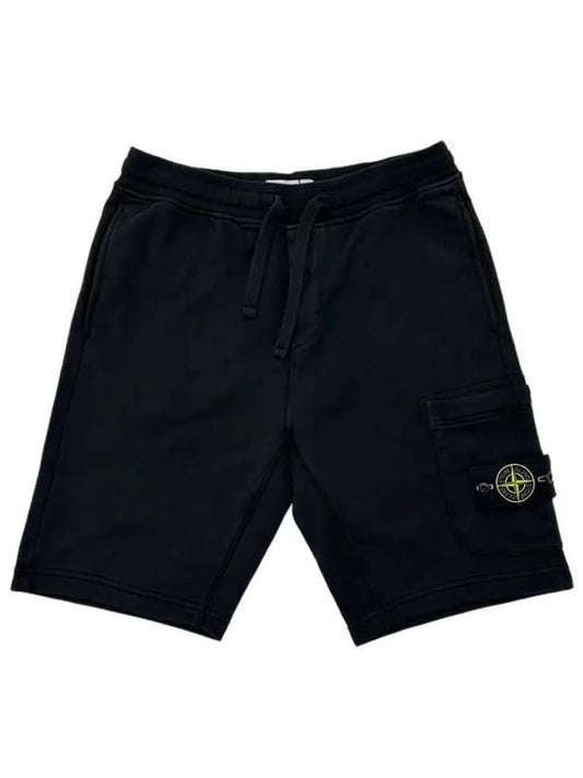 Fleece Bermuda Shorts Black - STONE ISLAND - BALAAN 2