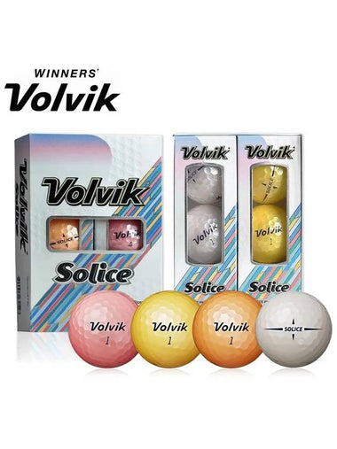 Golf ball Solice metal coating pearl high bounce 3 piece half dozen 6 balls - VOLVIK - BALAAN 1