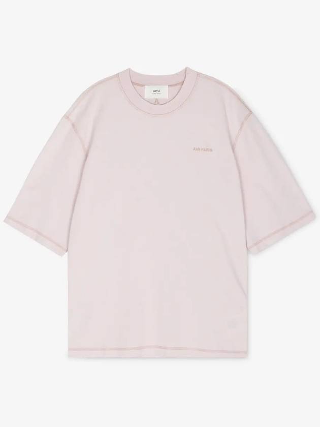 Fade out embroid logo short sleeve t-shirt pink - AMI - BALAAN 3