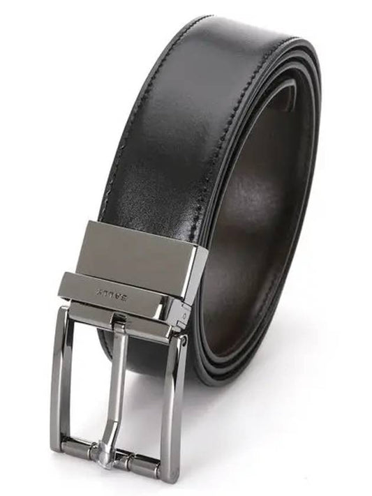 Men's Astor 35MM Leather Belt Black - BALLY - BALAAN.