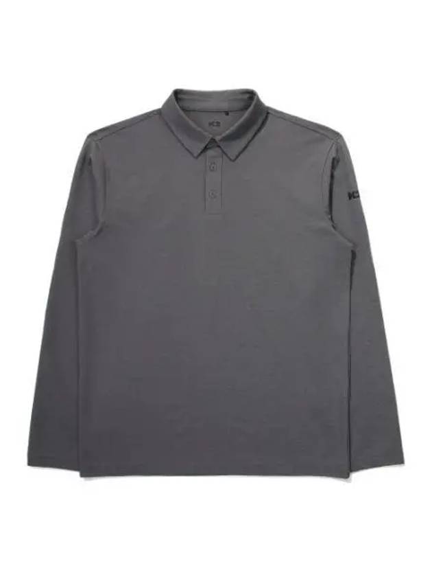 K2 BOOST Long sleeve basic polo tee Melange GRAY - KATE - BALAAN 1