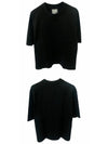 W241TS10714B Embroidered Logo Round Short Sleeve TShirt Black Men's TShirt TTA - WOOYOUNGMI - BALAAN 4