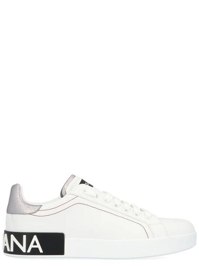 Portofino Silver Tab Low Top Sneakers White - DOLCE&GABBANA - BALAAN 2